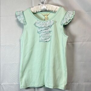 Matilda Jane Spun Sugar Mint green tank top with eyelet ruffles NWT size 10
